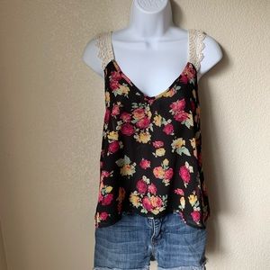 Floral Top with Crochet Straps